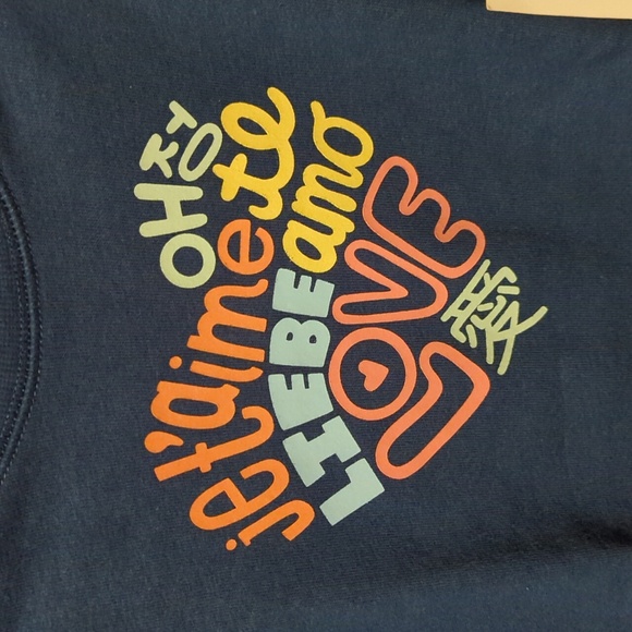 Kohl's Love Te Amo Liebe Jetaime Sweatshirt Baby 18 Months M So Soft Blue NEW - Picture 3 of 13